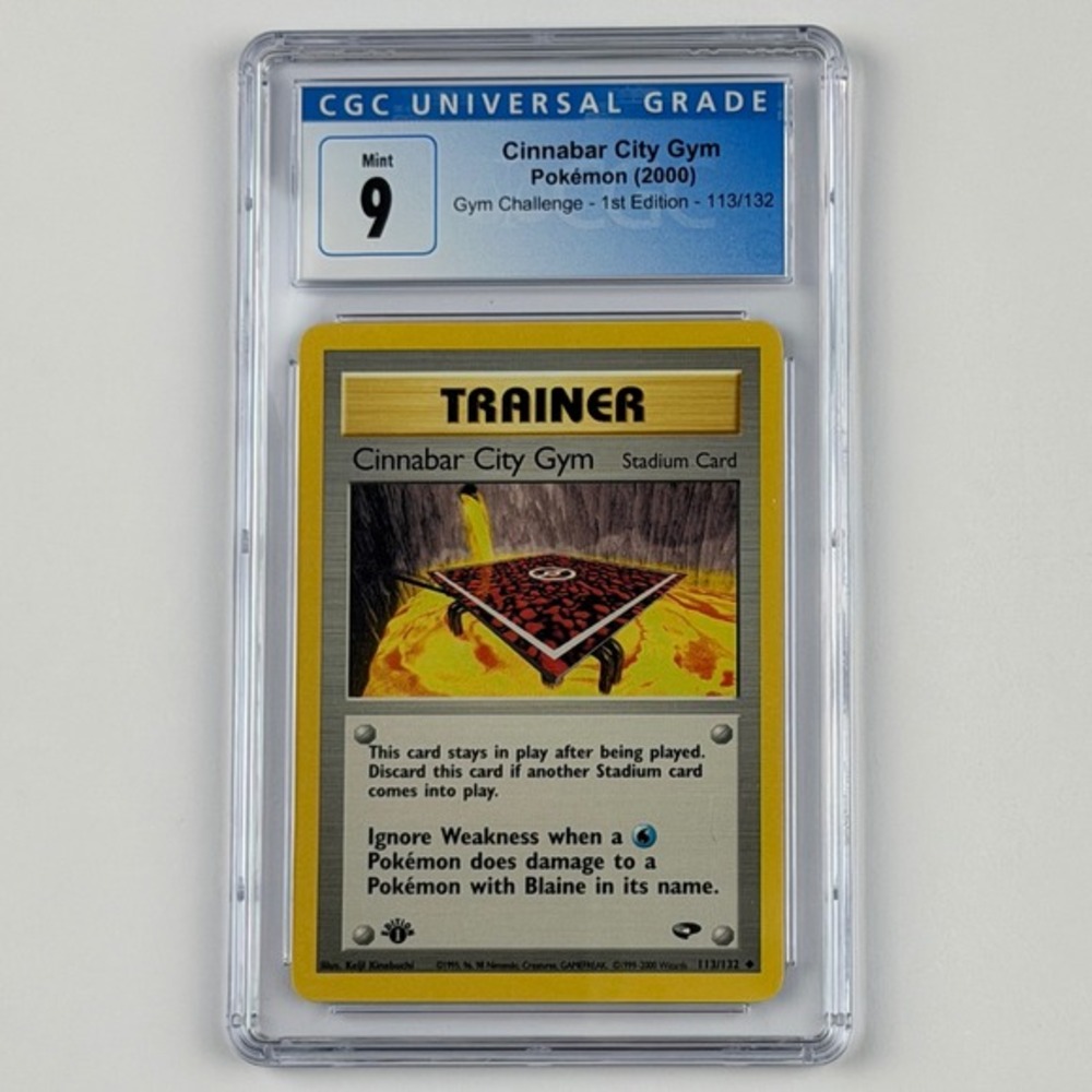 Cinnabar City Gym 1st Edition 113/132 CGC 9 Mint TCG Pokemon Gym Challenge 2000